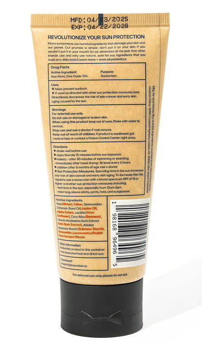 Sky and Sol Mineral Sunscreen SPF 50 | With Grass-Fed Tallow & Zinc Oxide | Non-Greasy Formula for Face & Body | Made Without Reef-Harming UV Filters | 3 oz (85 g)